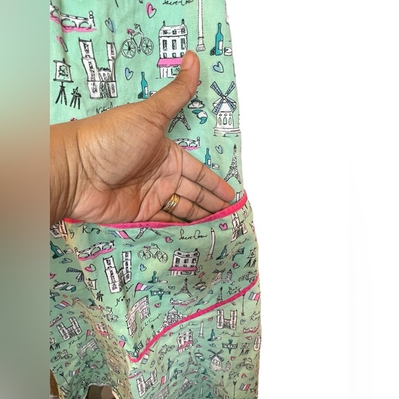 Milly Green Women’s Apron - Green/Pink/White - Travel Theme - OS - Picture 2 of 8